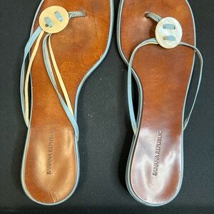 Banana Republic Tan and Blue Sandals